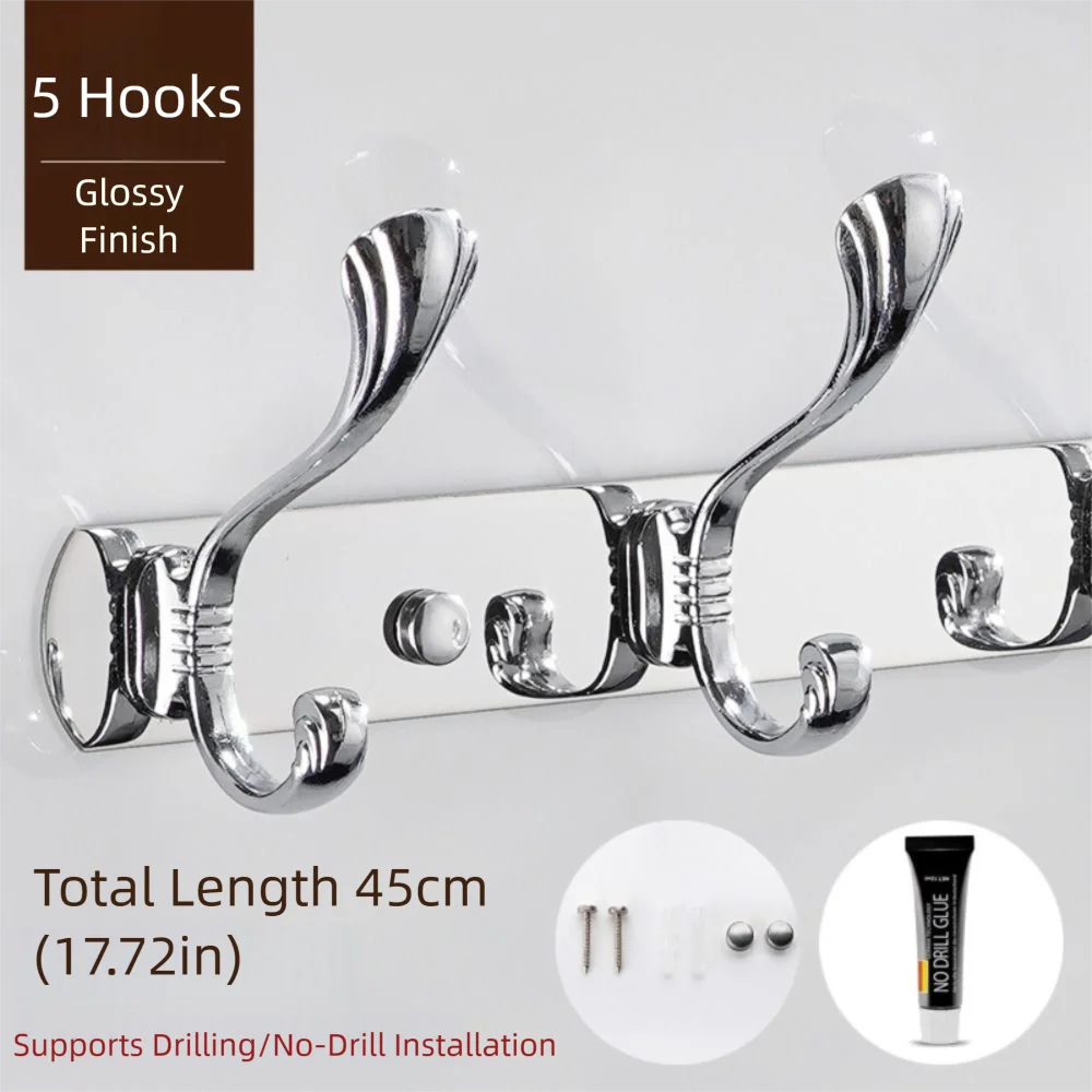 

Stainless Steel Wall Hooks High Capacity Gold Finish Robe Hanging Hook Brass Construction Chrome Finish Towel Hook Home Decor