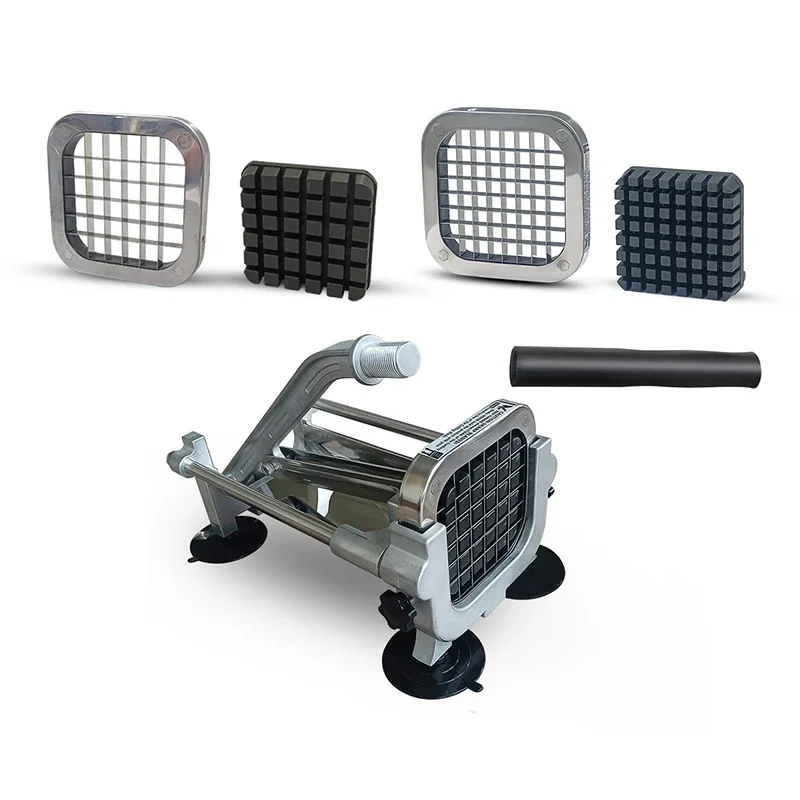 

【Hot】French Fry Cutter,Potato Slicer with 1/2-Inch and 3/8-Inch Stainless Steel Blades, Manual Potato Chopper with Suction Cups
