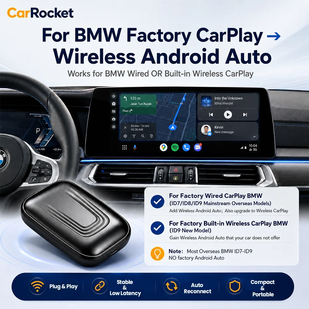 4in1 Carplay Adapter Wireless CarPlay Wired Carplay to Wireless Android Auto Hicar Carlife For Bmw X3 X5 X6 X7 Series Plug &play
