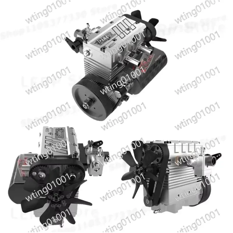 for FS L200AC1 OTTO 7cc Twin Cylinder 4 Stroke Nitro Powerplant Air Cooled Starter Set Ready to Run or DIY Assembly Miniature