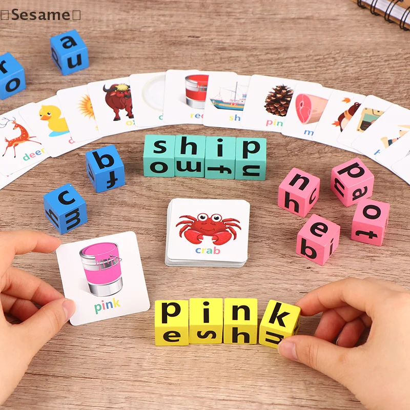 〔Sesame〕English Word Spelling  Learning Tool Set Letter Matching Preschool Puzzle Game Language Learning Teaching Tools