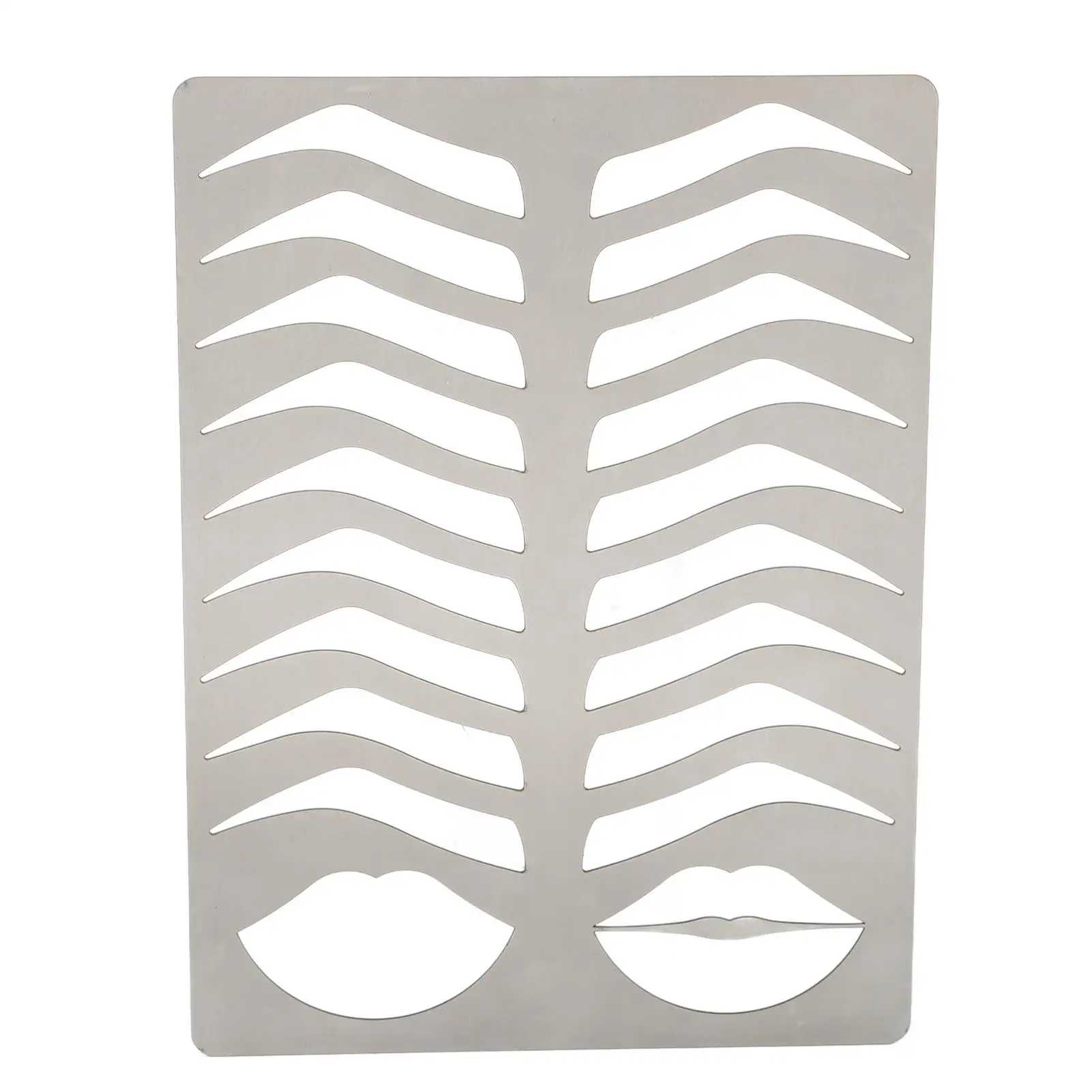 Durable Eyebrow & Lip Stencils - Stainless Steel Brow Templates for Easy Cleaning, Perfect for Salons