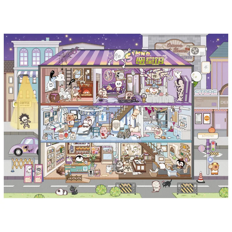 

pixel style Series Mini 3D Miniature Scenography Sticker Book Visual Stacking Scene Stickers DIY Gift Decor