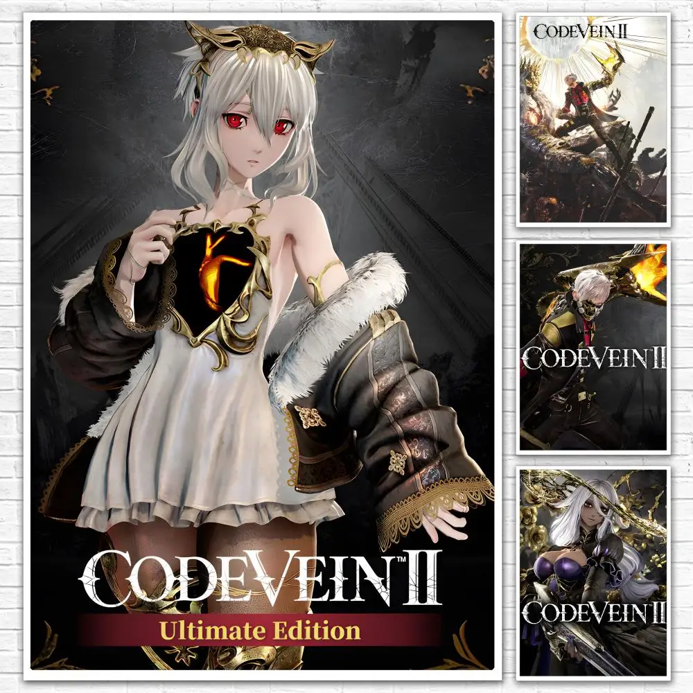 Vampire Action Game C-Code Vein II Poster All-match HD Waterproof Self-Adhesive Wall Art Sticker For Home Bedroom