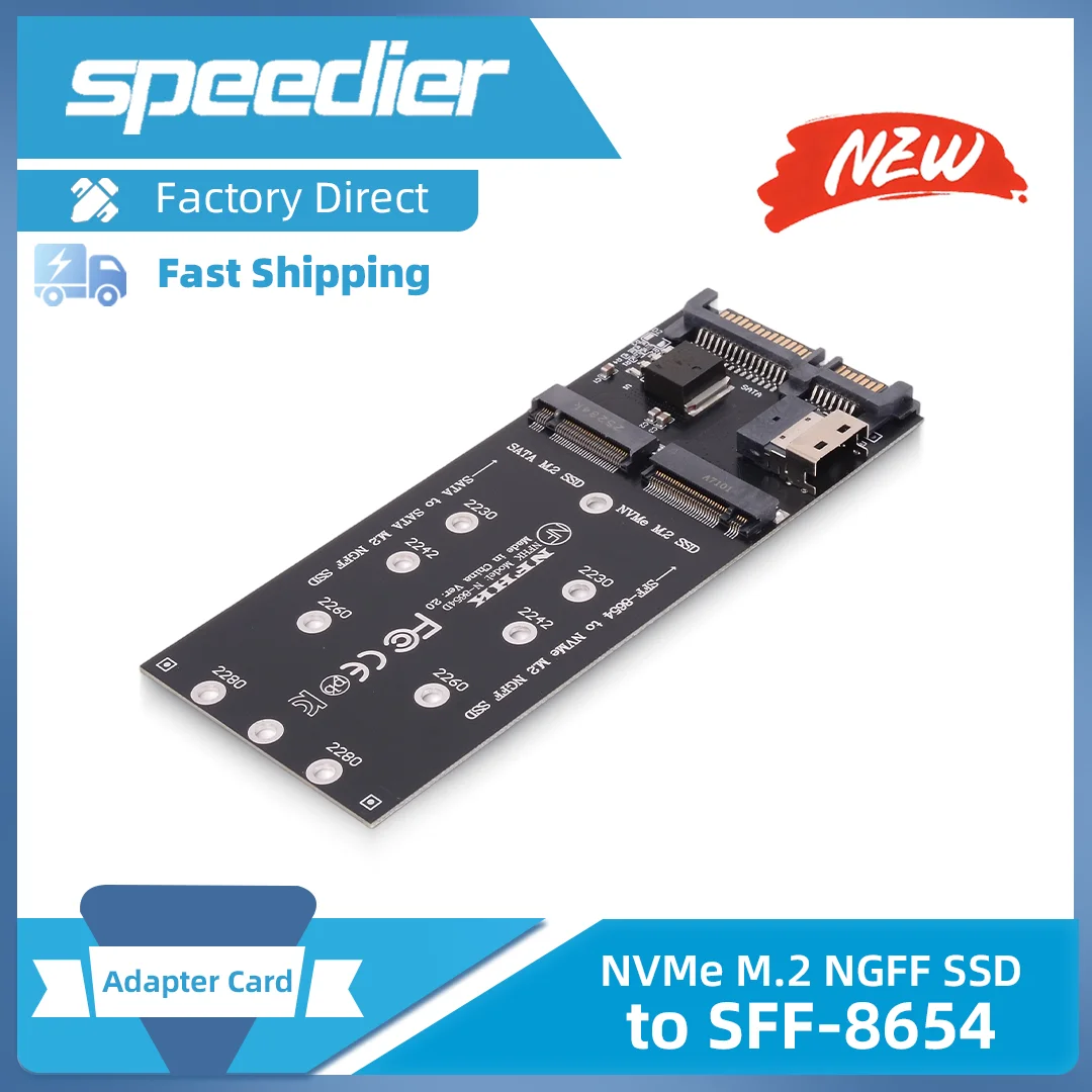 

Адаптер Riser M2 на SATA, конвертер SFF8654 на M2 NVMe SSD, карта расширения для настольного ПК, модернизация материнской платы
