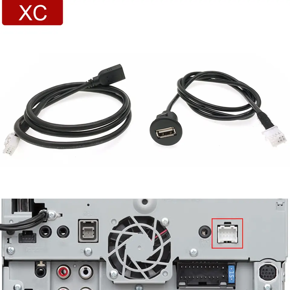 10 Pin Car Radio USB Female Input Dashboard Panel Data Wire