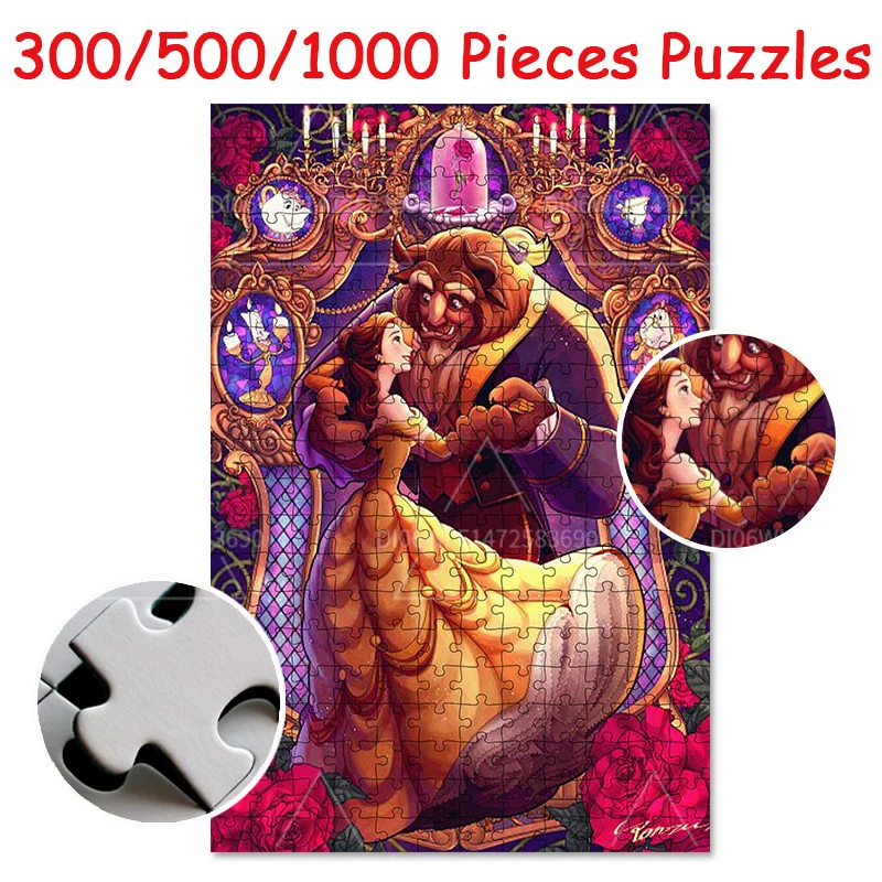 

Disney Beauty and The Beast 1000 Pieces Wooden Puzzle Toys Children's Educational Toys Adult Handmade Toys Gifts Clear Printing