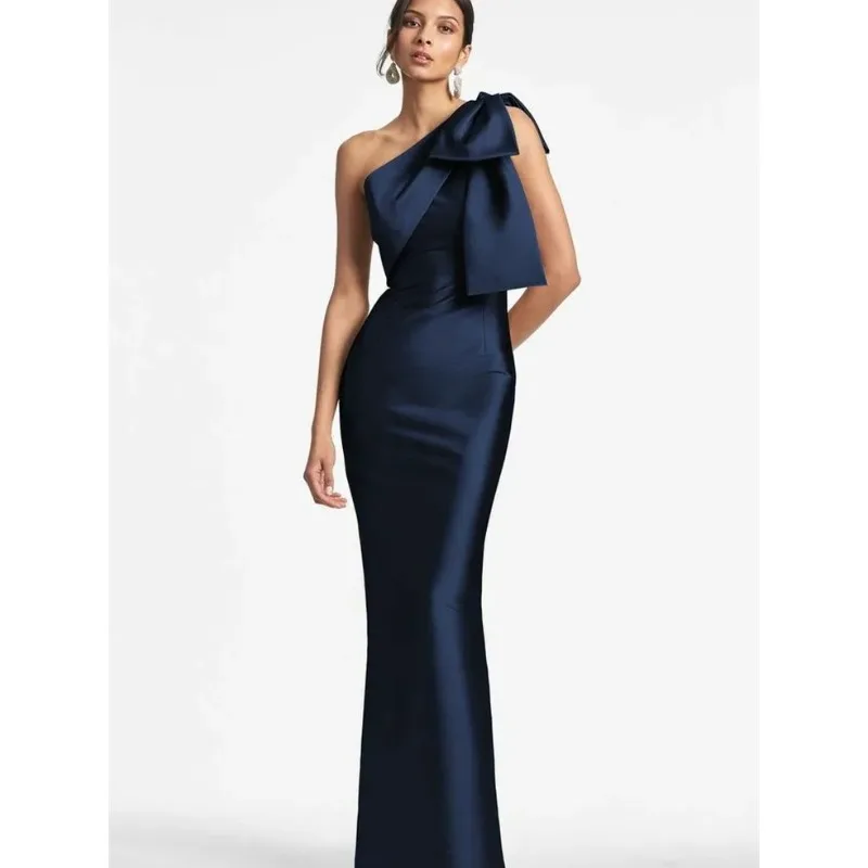 Wakuta Elegant Long Dark Navy Prom Dress Long Tulle Tiered Spaghetti Strap Formal Party Gowns Elegant Wedding Vestidos for Women