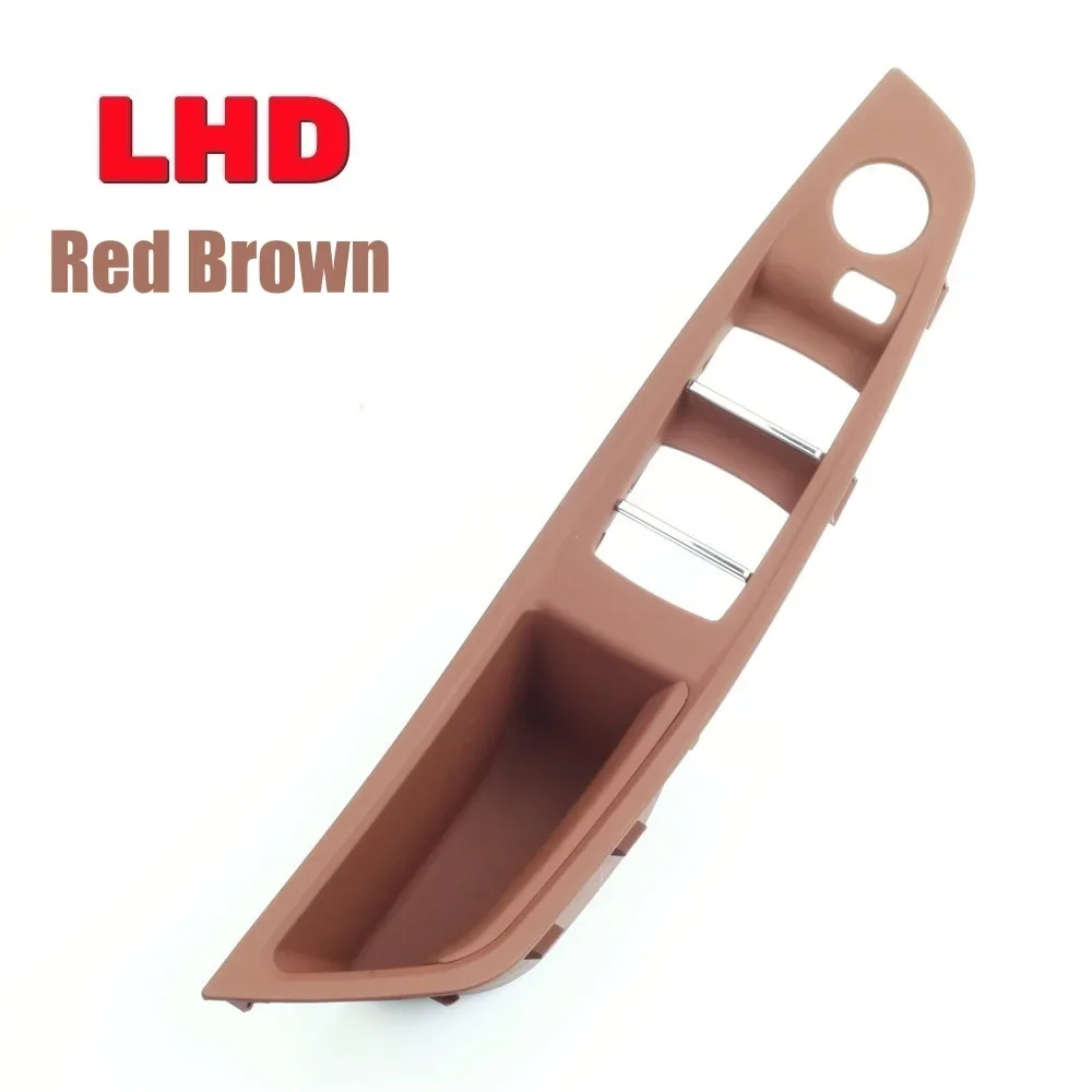 ที่เท้าแขนด้านคนขับ LHD ฝาครอบแผงมือจับประตูสำหรับ BMW 5ซีรีส์ F10 F11 F18 520 523 525 528 530สีดำสีเบจสีเทาสีแดงสีน้ำตาล