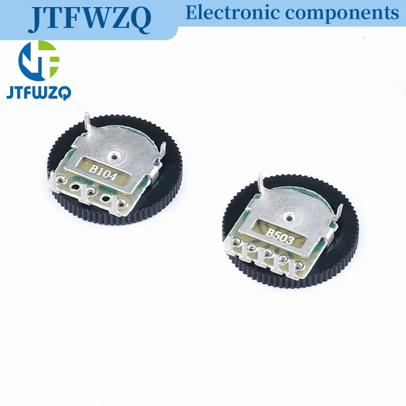 10pcs Double Dial Taper Volume Wheel Duplex potentiometer B102 B103 B203 B503 B104 1K 2K 5K 10K 20K 50K 100K 3Pin 5Pin 16*2mm