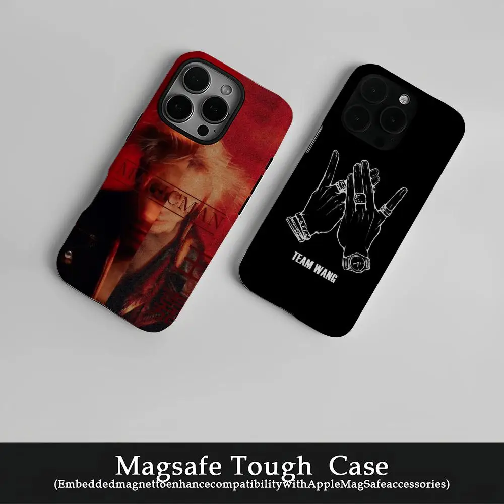 

J-Jackson Wang Kpop Phone Case Film Korean INS for iPhone 16 15 14 13 12 11 Pro Max Plus Luxury Magnetic Double-layer Cover