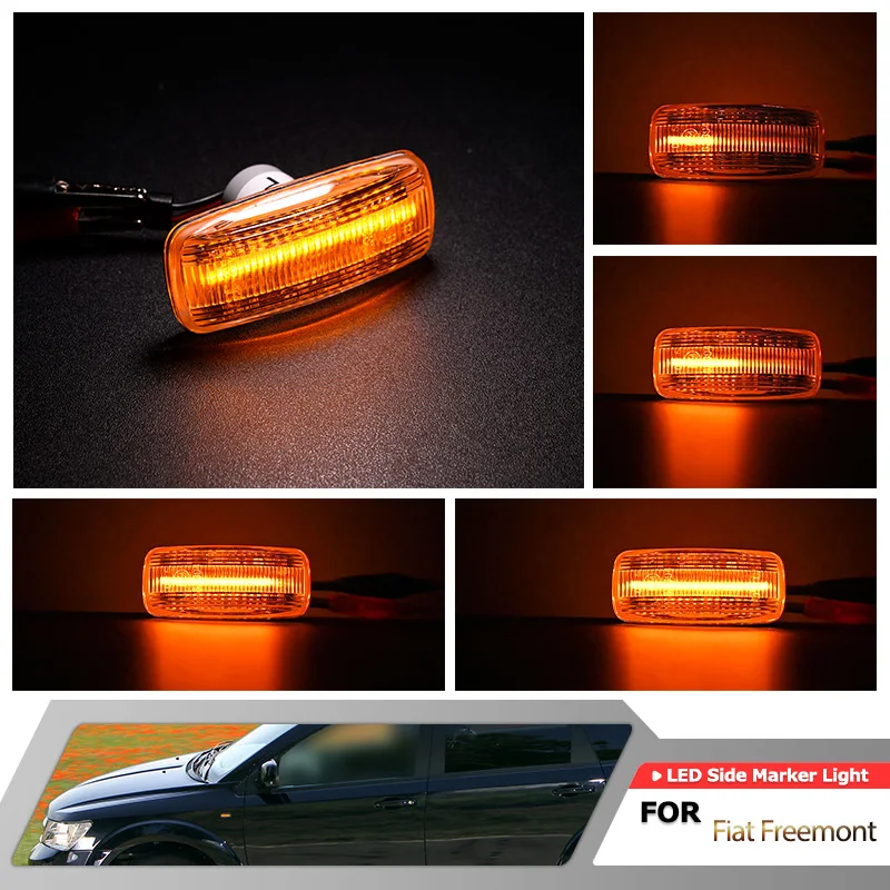 Clear/Smoked Dynamic Led Side Marker Blinkers Repeaters Arrow Turn Signal Lights For Fiat Freemont 2011-2016 Lancia Voyager