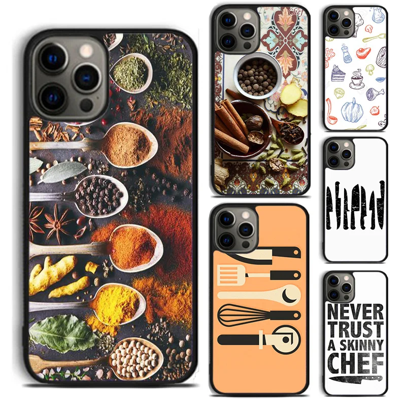 Cooking Utensils Chef Kitchen Phone Case For For iPhone 16 15 11 12 13 14 Pro Max XS XR Plus coque