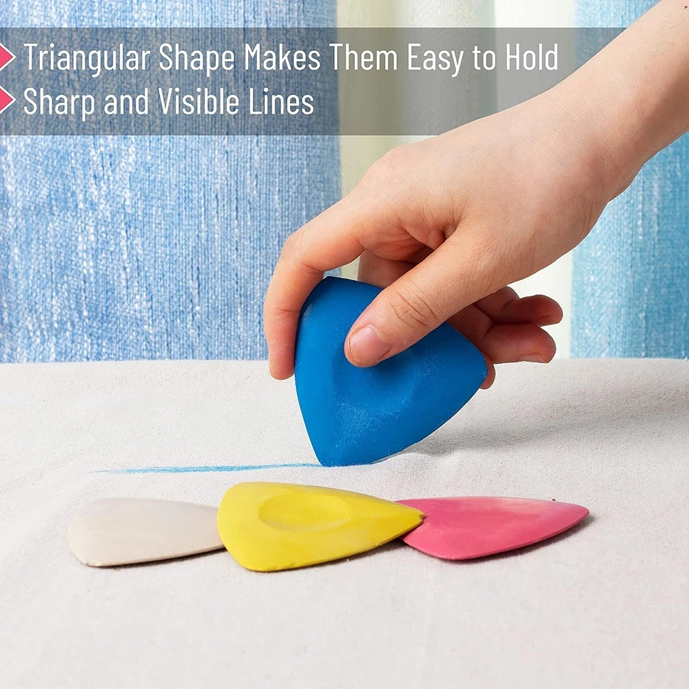 10PCS Triangle Sewing Tailors Chalk Fabric Marker for Dressmaking Tailor's Chalk for Precision Marking on Fabric Sewing Supplies