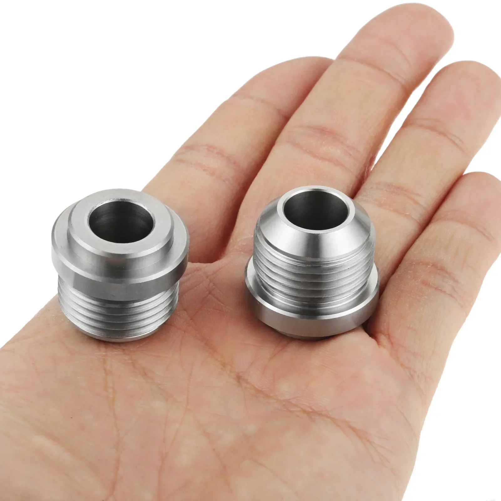 2Pcs 6AN 8AN 10AN Stainless Steel Male Weld on Bung Fitting Hose Adapter Connector Fuel Oil Tank Car Accessories