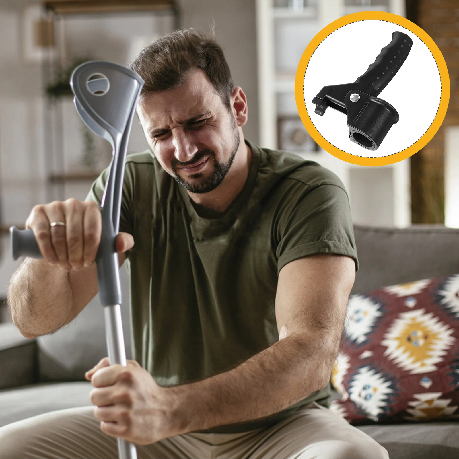 

Senior Mobility Grip Handle for Walking Canes Ergonomic Space-Saving Design Helps Rising from Chair Bed Or Floor Elderly Walking