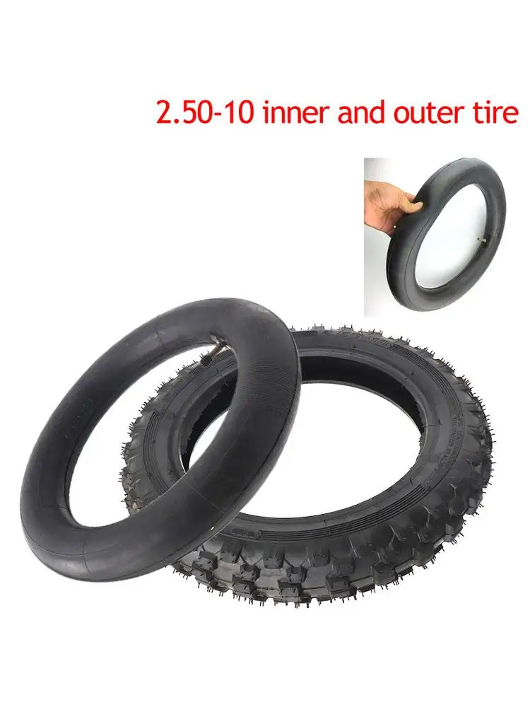 AliExpress NONE 2.50-10 Inner tube outer  tyre  for front or rear tires 10 inch tires 10 inch motocross motocross pit bike tire