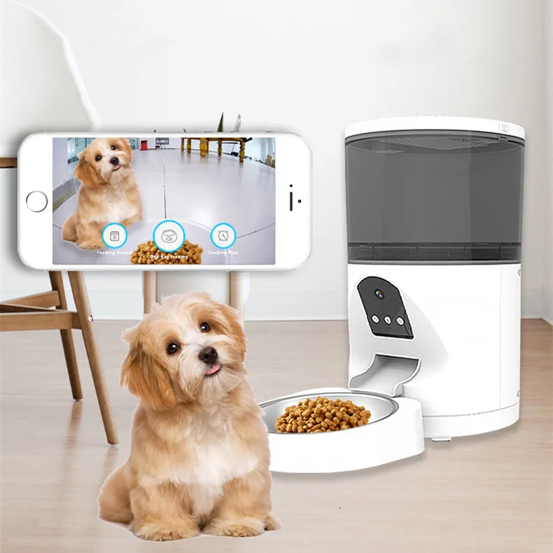 

STLF Wholesale 6L HD Wide Angle Video Automatic Pet Food Feeder with Stainless Steel Bowl for Dogs