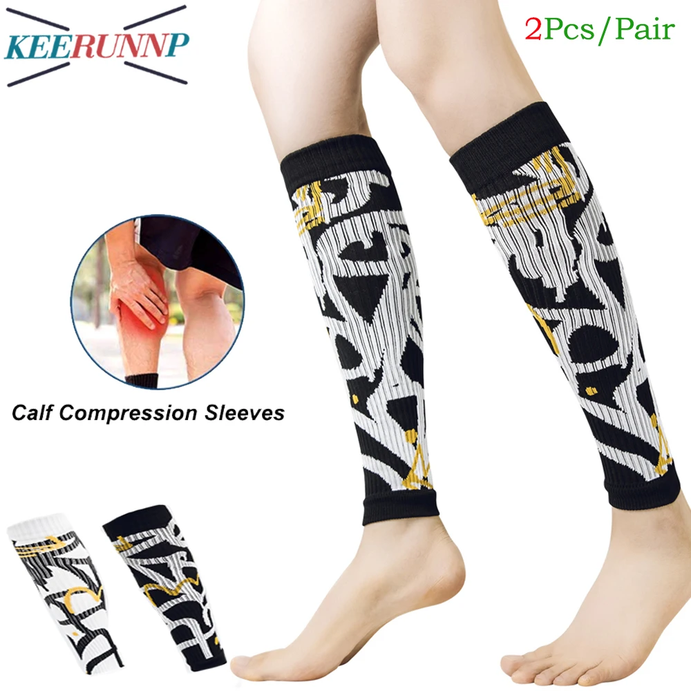 

1Pair Unisex Compression Calf Shin Guards Sleeve Sports Legs Braces Socks for Football Running Biking Varicose Veins Pain Relief