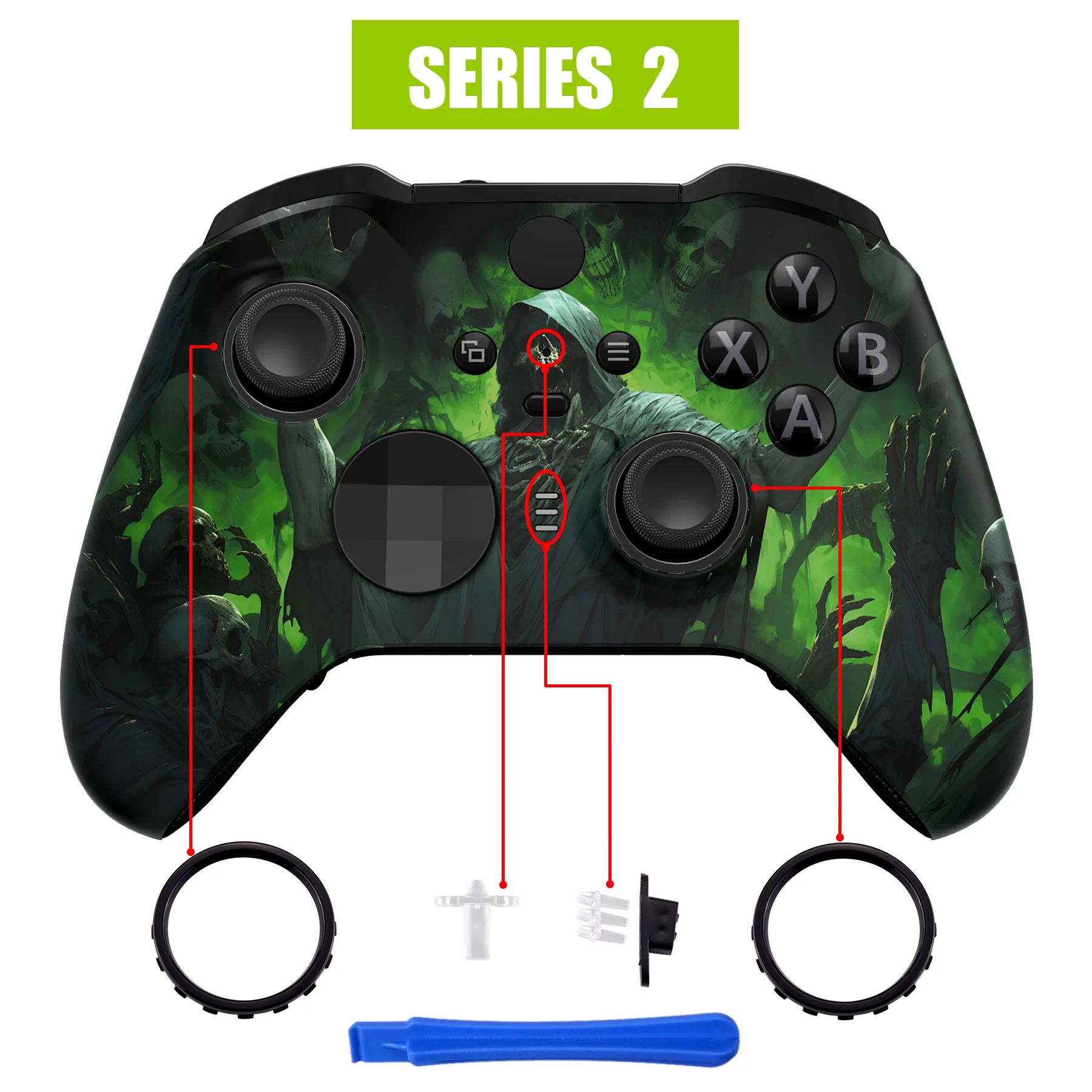eXtremeRate Miękki Wzorzysty Zestaw Wymienny Obudowy Przedniej do Kontrolera Xbox One Elite Series 2 — zdjęcie produktu 4