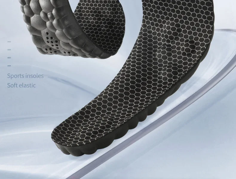 2 Stück/4 Stück Fußmassage-Weichsohle, Herren-Outdoor-Sport-Elastiksohle, stoßdämpfende Sohlen, atmungsaktive und bequeme Einlegesohlen. – Detail 2