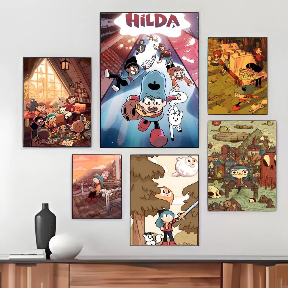 Kids Cartoon H-Hilda Poster Pegatina artistica HD autoadhesiva impermeable para salon dormitorio