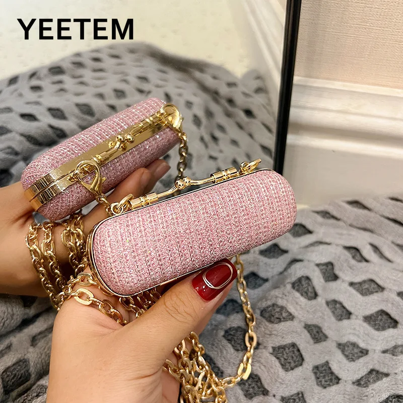 

Full Rhinestone Fashion Clutch Mini Popular Luxury Dinner Bag Makeup Lipstick Bag Luxury Designer Female Clutch Sac