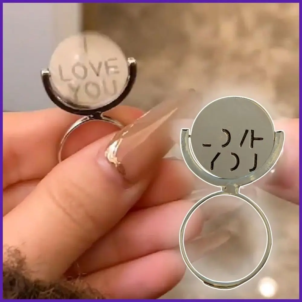 Новое вращающееся кольцо со исповедом LOVE, ювелирные изделия для пары, стальной сплав, забавное ожерелье с любовью, повседневные аксессуары, кольца с откидной обещанкой