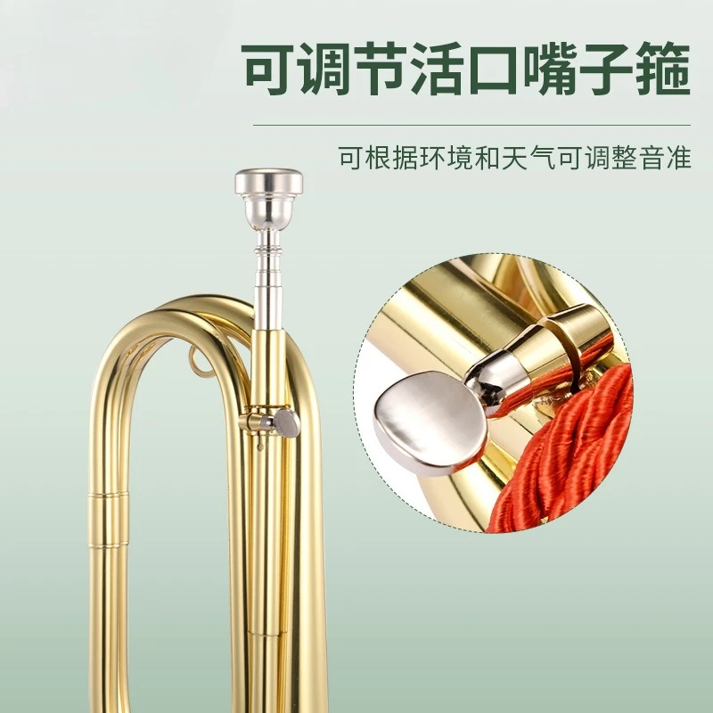 Bugle in B flat, charge horn, trumpet, musical instrument horn, brass stride, division number FH2019