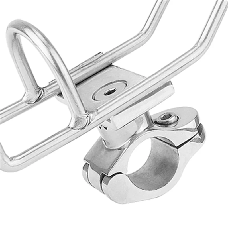

B93B-2PCS Stainless Steel 316 Fishing Rod Rack Holder Pole Bracket Support Clamp On Rail Mount 32Mm Boat Accessories