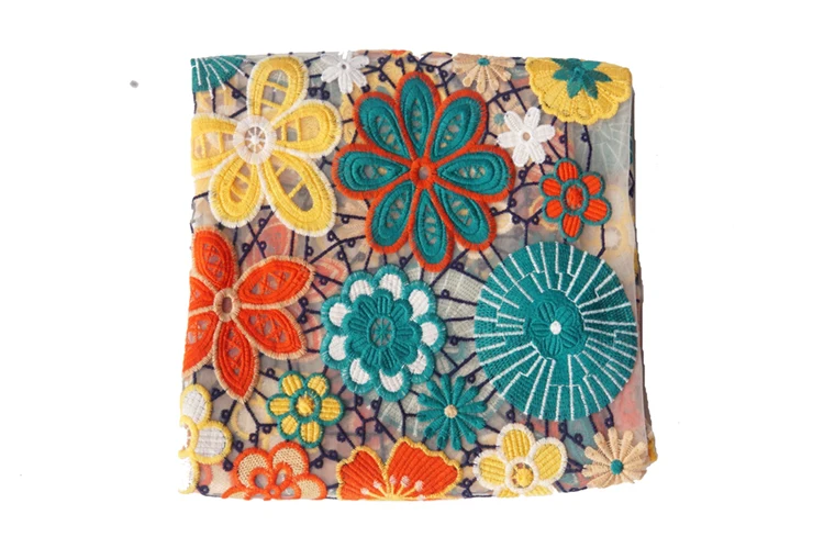 

1yard Yarn dyed multicolored embroidery fabric Soft screen embroidery tissu DIY fabric for high-grade lace garments patchwork