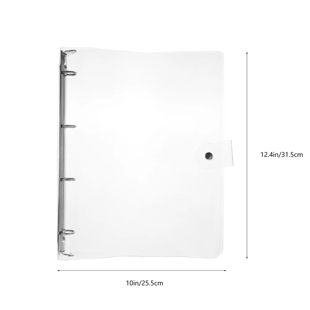 2Pcs Plastic A4 Binder Clear Notebook Cover Loose-Leaf Ring Easy Use for School Office Stylish Protection