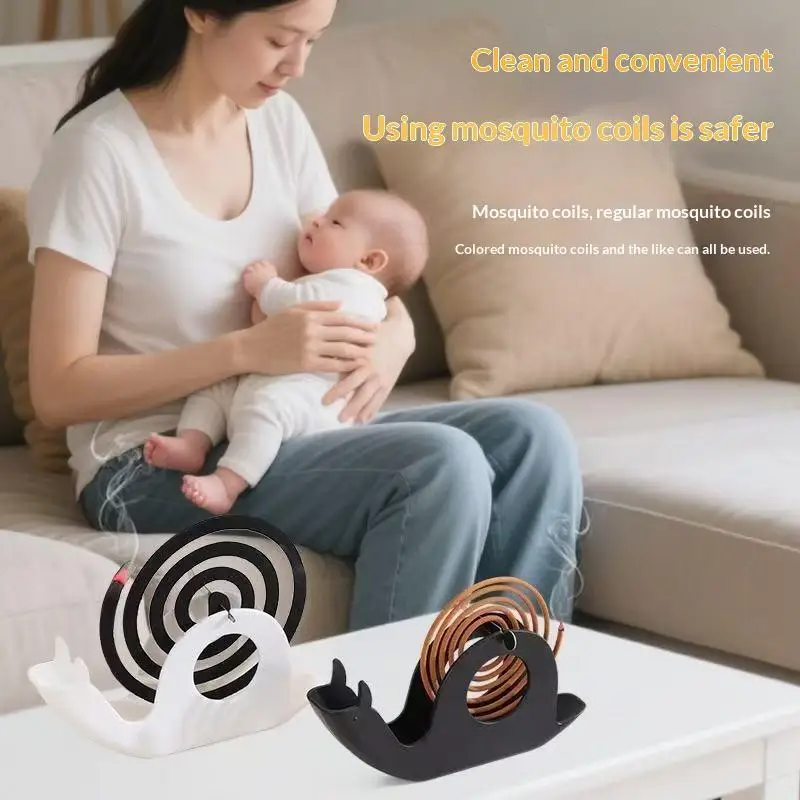 Snail Shaped Mosquito Coil Holder Weather Resistant Anti-scald Ash Tray Durable Coil Container for Patio Travel Home Use