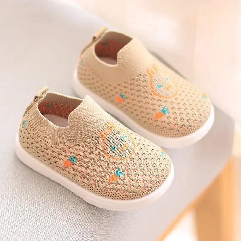 Unisex Baby Tennis Shoes Toddler Knitted Breathable Sneakers Kids Soft Sole Anti-slip Sock Shoes Mesh Slip on First Walkers