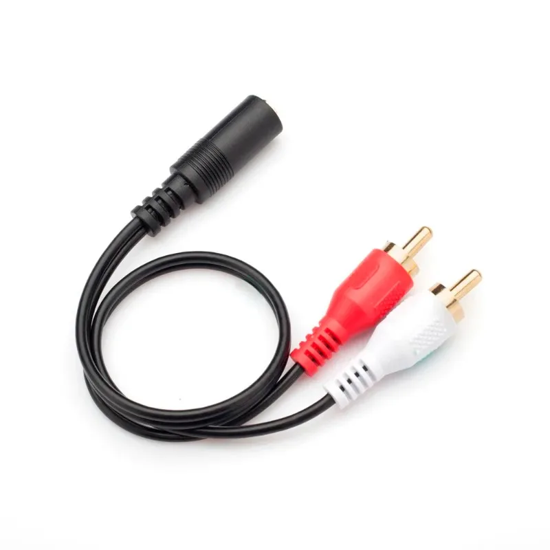 A 2-RCA Adaptador De Audio-Jack 6 Pulgadas Divisor Estéreo 3,5mm Hembra