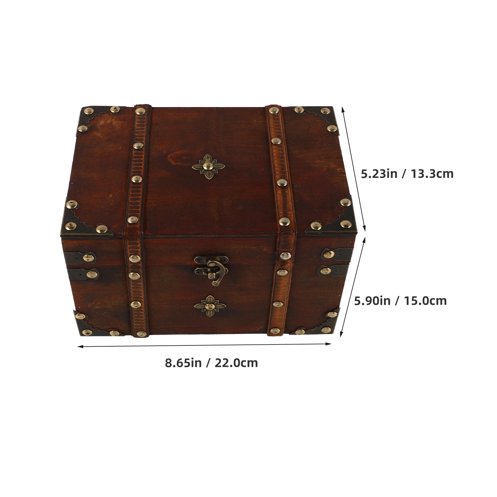 Vintage Wooden Jewelry Box Retro Lock Storage Organizer Case Treasure Chest Jewelry Display Container Wooden Earrings Box