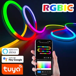 RGBIC LED Neon Rope Lights, Dreamcolor Pixels Strip Lights with App Remote Control Color Changing Flexible Led Light Strip