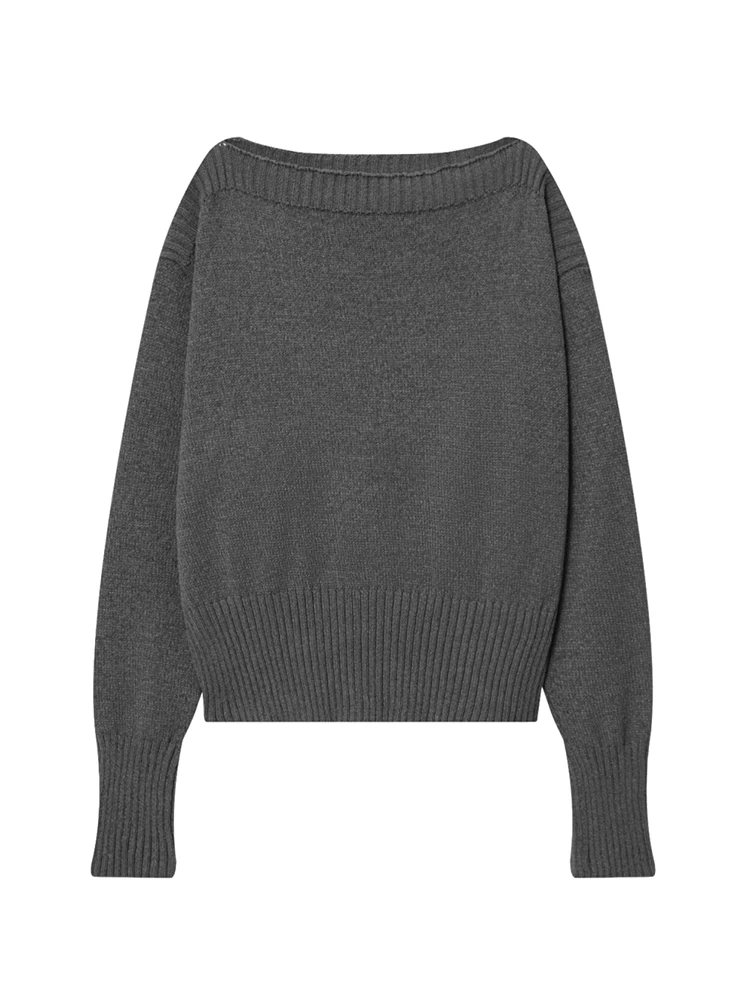 HH Women Autumn Casual Pullover Long Sleeve Slash Neck Long Sleeves Slim knitted Sweater Female Elegant Versatile Pullover Top