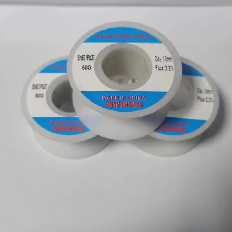 50g/roll with lead solder wire, low melting and high purity mixed tin rosin core solder wire with a diameter of 0.6/0.8/1.0/1.2m