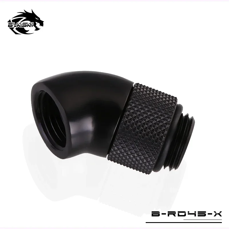 BYKSKI Black Glod Silver G1/4'' Thread 45 Degree Rotary Fitting Adapter Rotating 45 Degrees Water Cooling Adaptors B-RD45-X