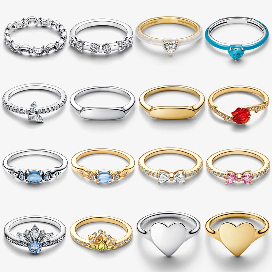 

2026 New 925 Silver Fashion Eternal Chakra Love Heart Butterfly Shining Moon Ring Festival Exquisite DIY Charm Jewelry Gift