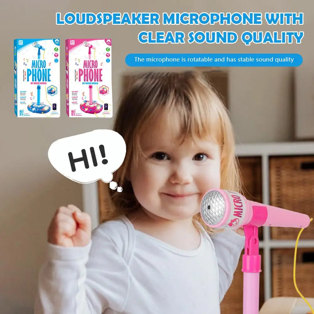 

Детский микрофон для караоке с регулируемой подставкой, музыкальная игрушка для малышей с подключением MP3, подарок, музыкальная игрушка для раннего обучения