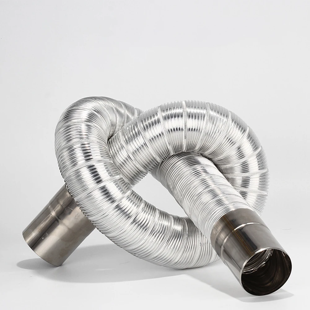 Revestimiento de chimenea de codo de acero inoxidable, tubo de estufa de múltiples orificios, manguera Flexible de estiramiento, tubo de estufa de leña, tubo de escape de calentador