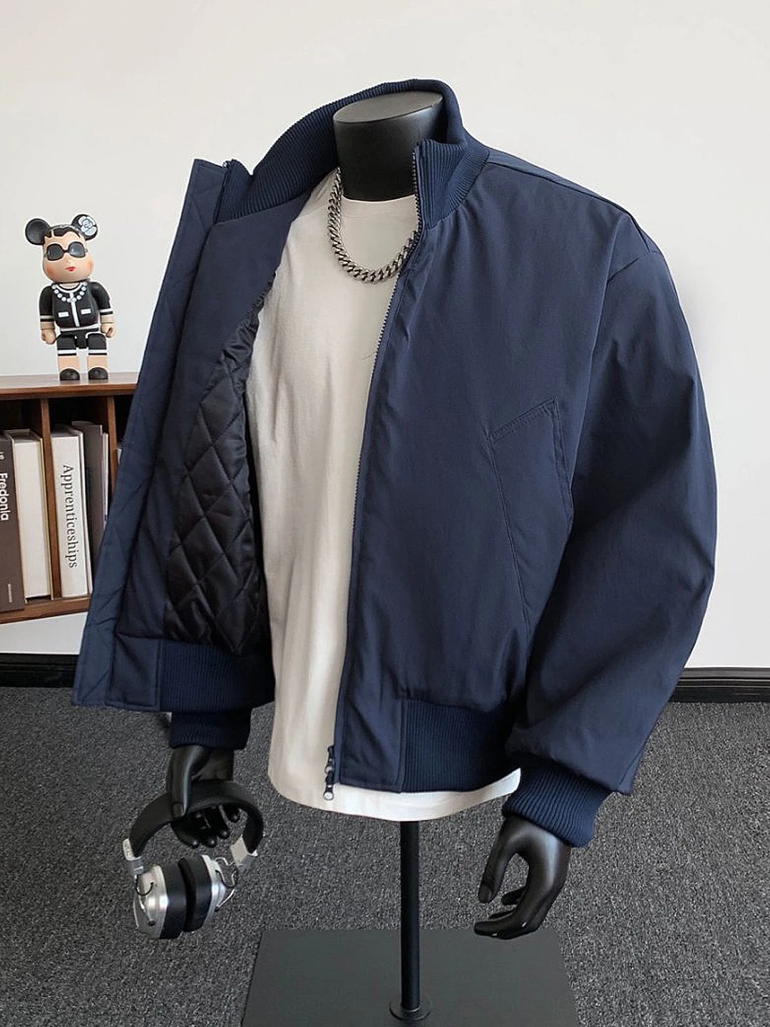 

Trendy Cleanfit Men's Diamond Pattern Cotton Jaet Thi Warm ort Winter Coat Polyester Filling Casual Loose Fit Zipper Cl...