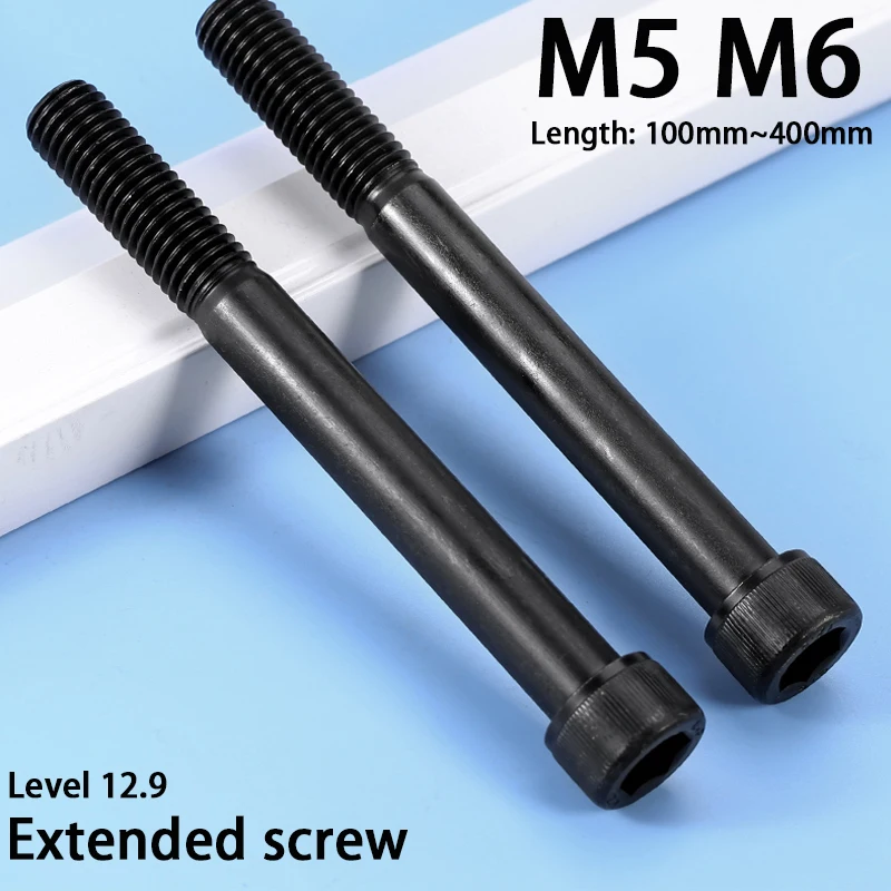 M5 M6 Add Hardness Extended Bolt 12.9 Grade Long Screw Hexagonal Long Bolt High-strength Enlarged Cup Screw