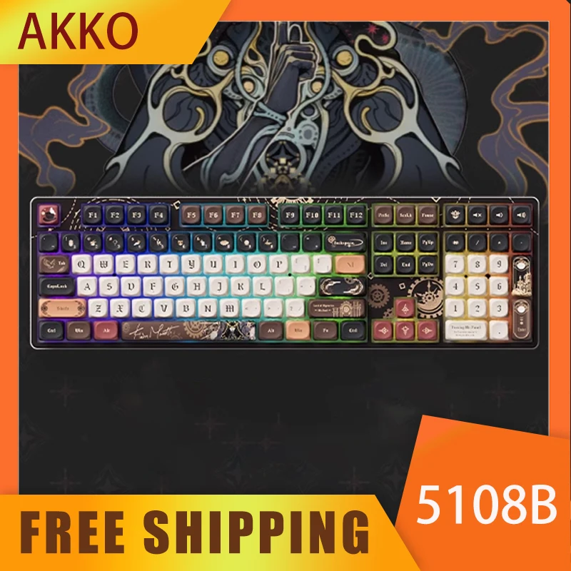 Akko 5108B Mechanical Keyboard Lord Of Myster Customized Wireless Hot Swap Gasket Rgb Gaming Keyboard Pc Gamer Halloween Gift