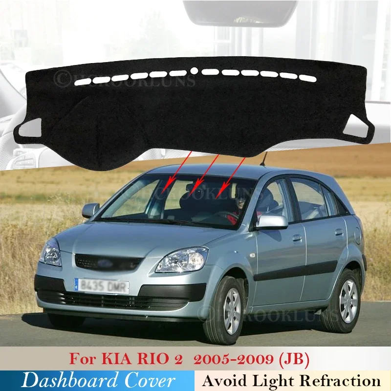 Dashboard Cover Protective Pad for KIA RIO 2 2005 2006 2007 2008 2009 New Pride Rio5 Accessories Dash Board Sunshade Carpet RIO2