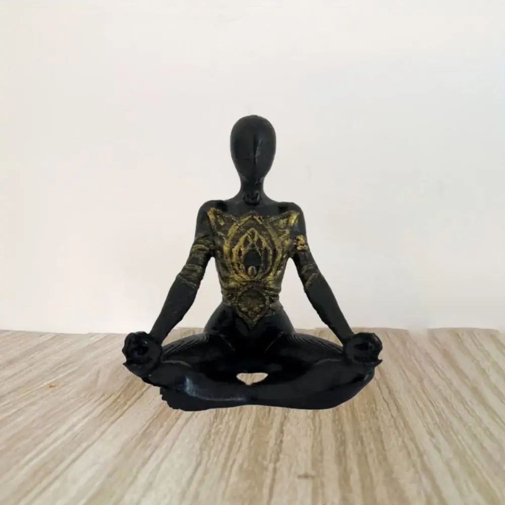 Creative Decorative Yoga Figure Statue Luxury Painted Yoga Pose Sculpture Resin Figurine Tabletop