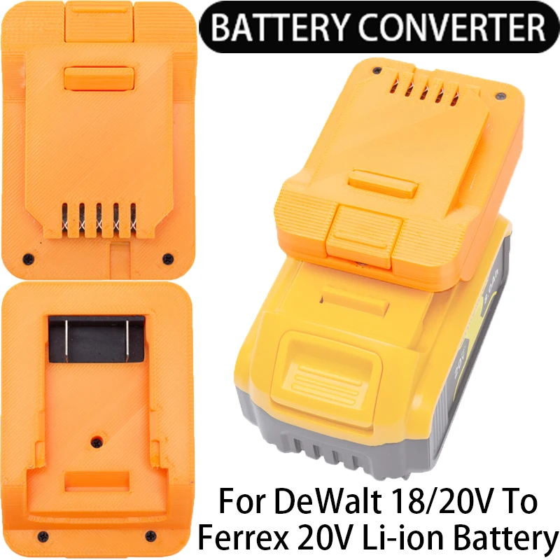 Battery adapter/converter for Ferrex 20V Li-ion tools  Convert to DeWalt 18/20V Li-ion battery adapter