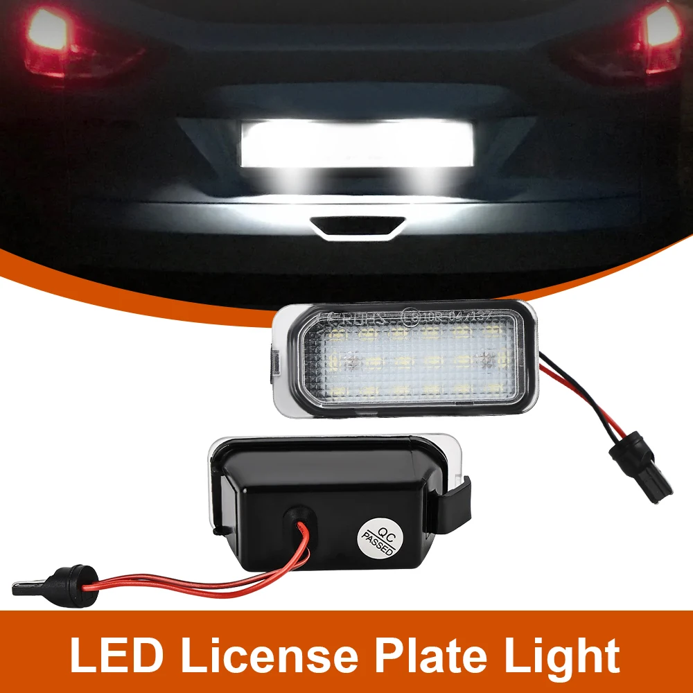 2PC Number Plate Light LED for Ford KUGA S MAX MONDEO MK4 MK5 MK2 FIESTA 2008-2019 FOCUS ABS Plastic 12V LED Number Signal Light